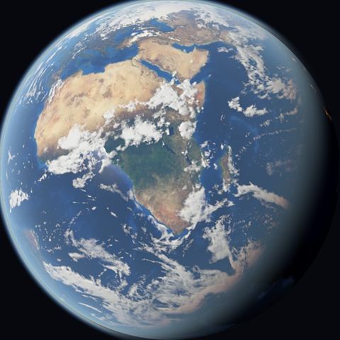 Globo terrestre in 3D, trascina per farlo girare